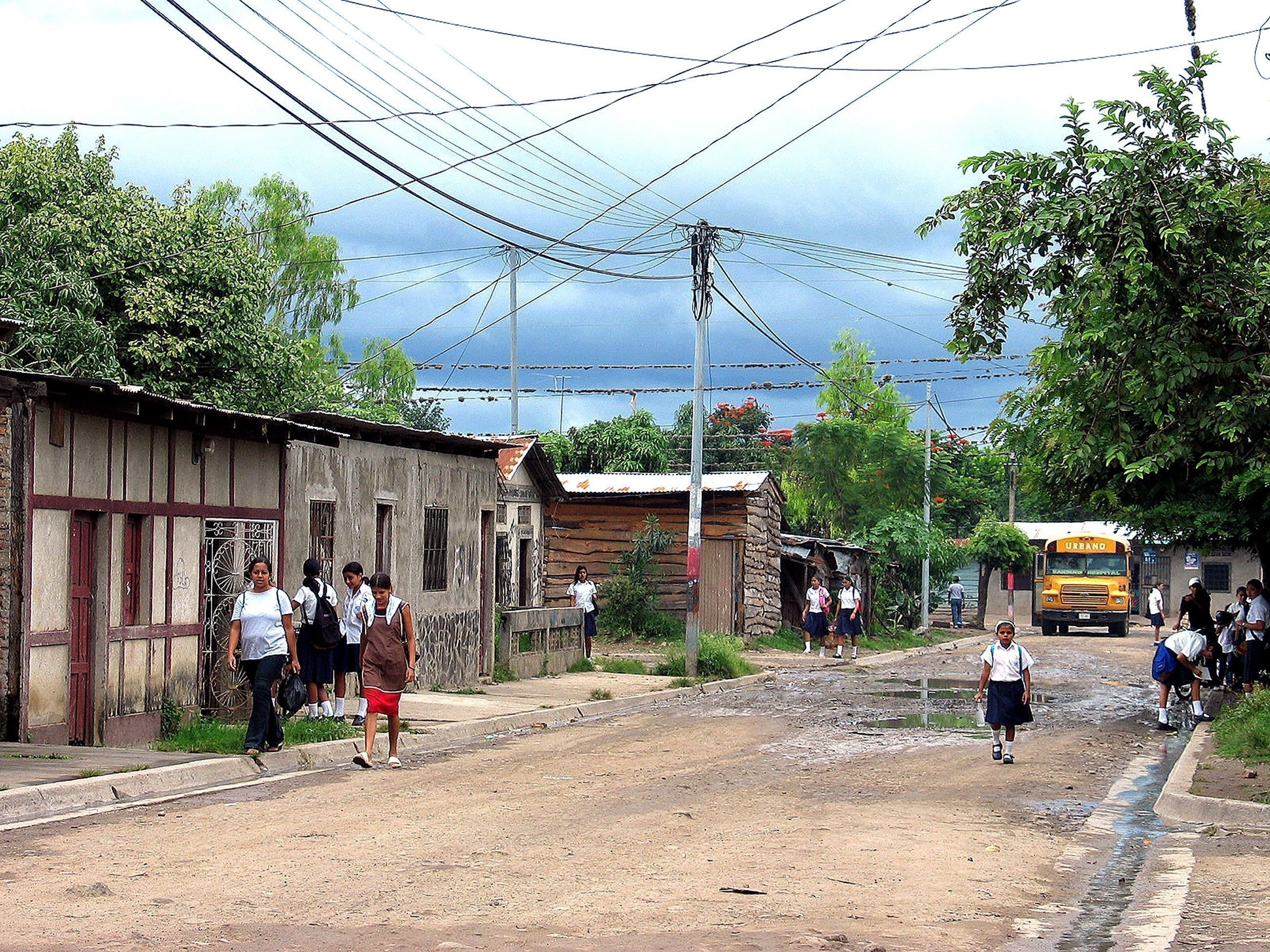 La strada di un villaggio in Nicaragua